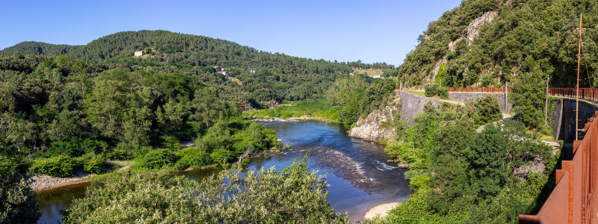 Panorama voie cyclable Dolce Via vallée de l'Eyrieux Ardèche